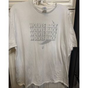 Delta Men's Minnesota Timberwolves Home Opener Wolves Back T-Shirt White XL Tall